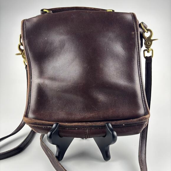 Coach 5130 Crossbody Station Bag Leather Top Handle Chocolate Brown - Picture 2 of 16